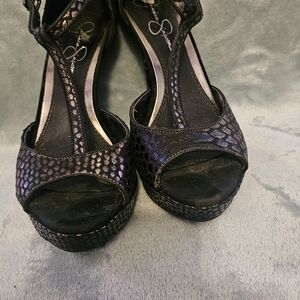 Jessica Simpson Black Snakeskin Women's Heels